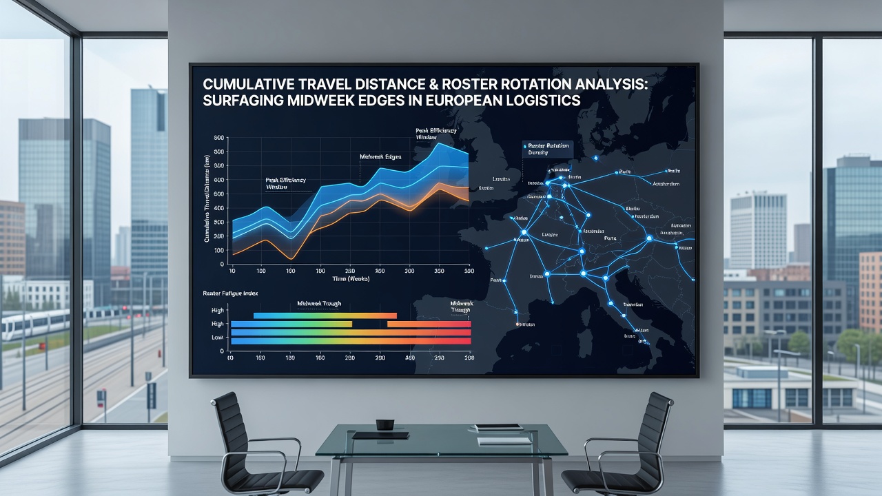 Graph illustrating rotation percentages versus cumulative travel distance for selected EHF clubs