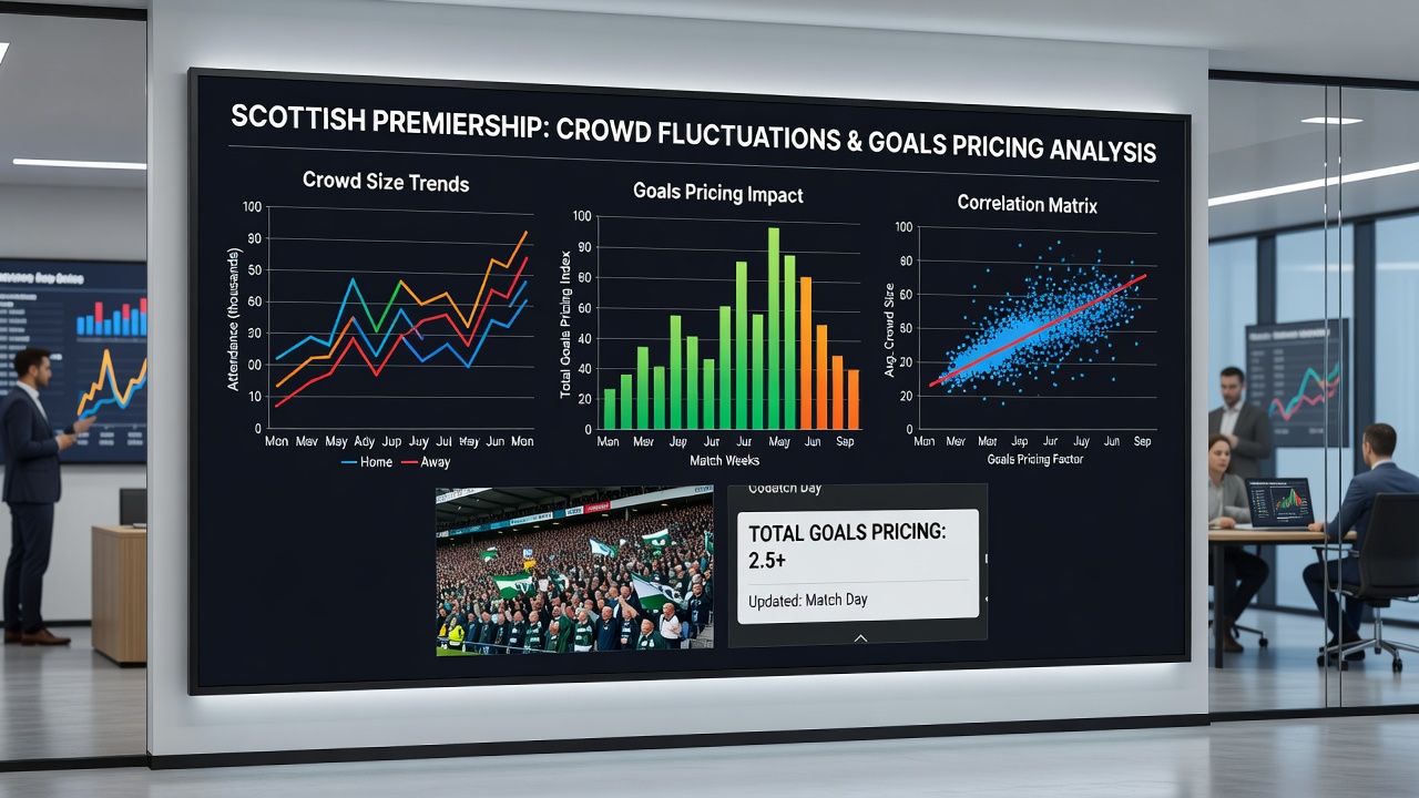 Betting odds board displaying total goals lines for Scottish football fixtures