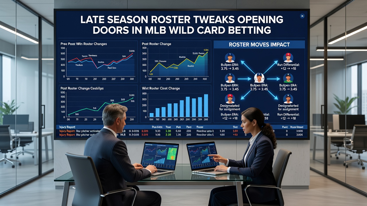 Baseball analysts reviewing late season roster moves and their impact on wild card betting value